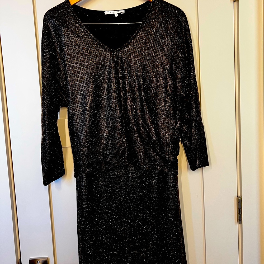 Xandres party dress black and gold